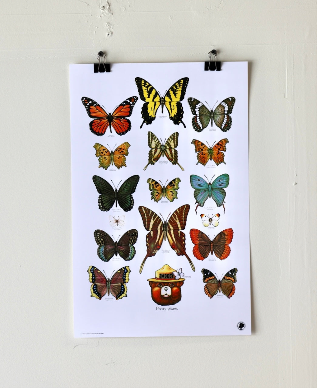 Smokey The Bear "Butterfly" Vintage Print