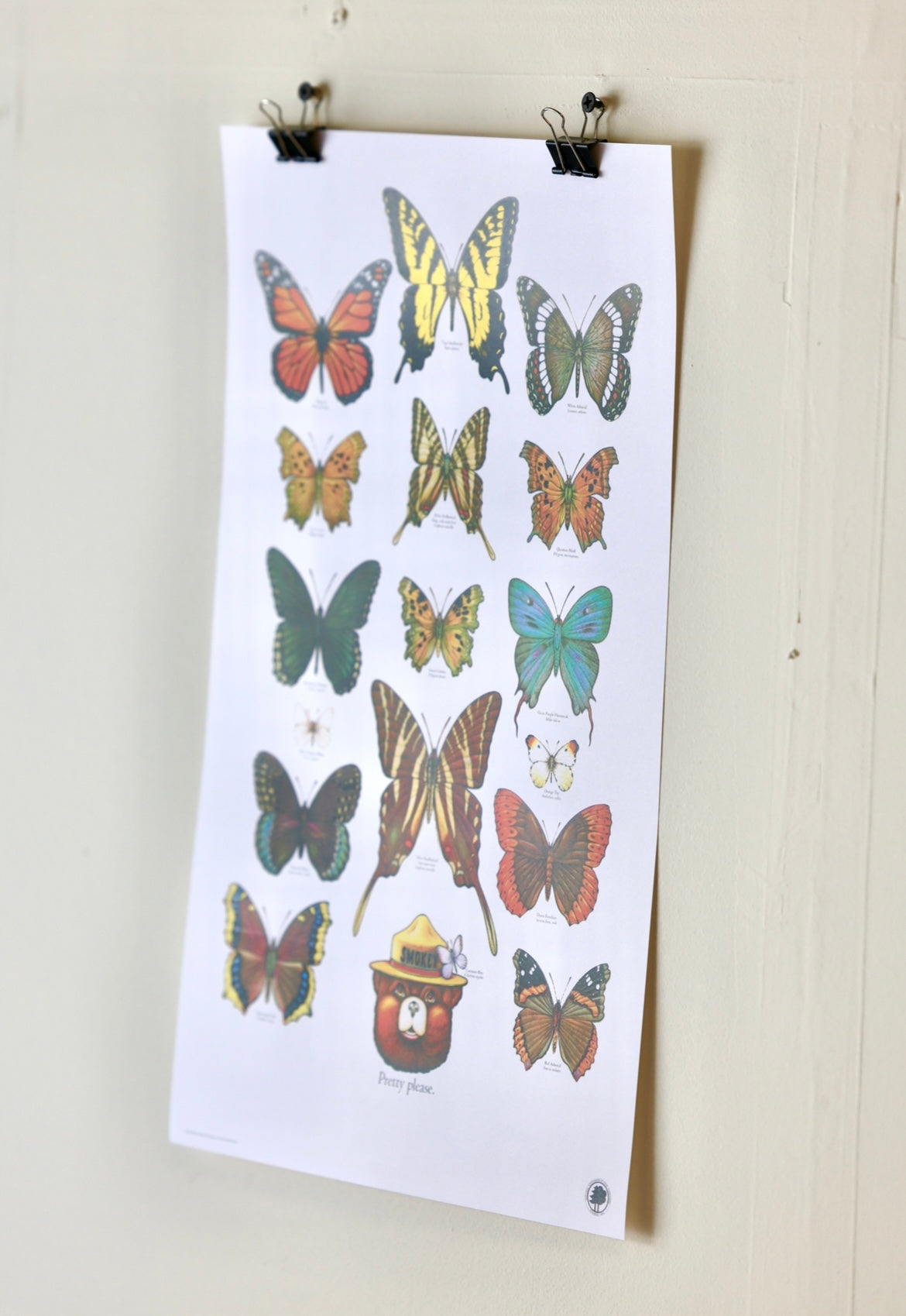 Smokey The Bear "Butterfly" Vintage Print