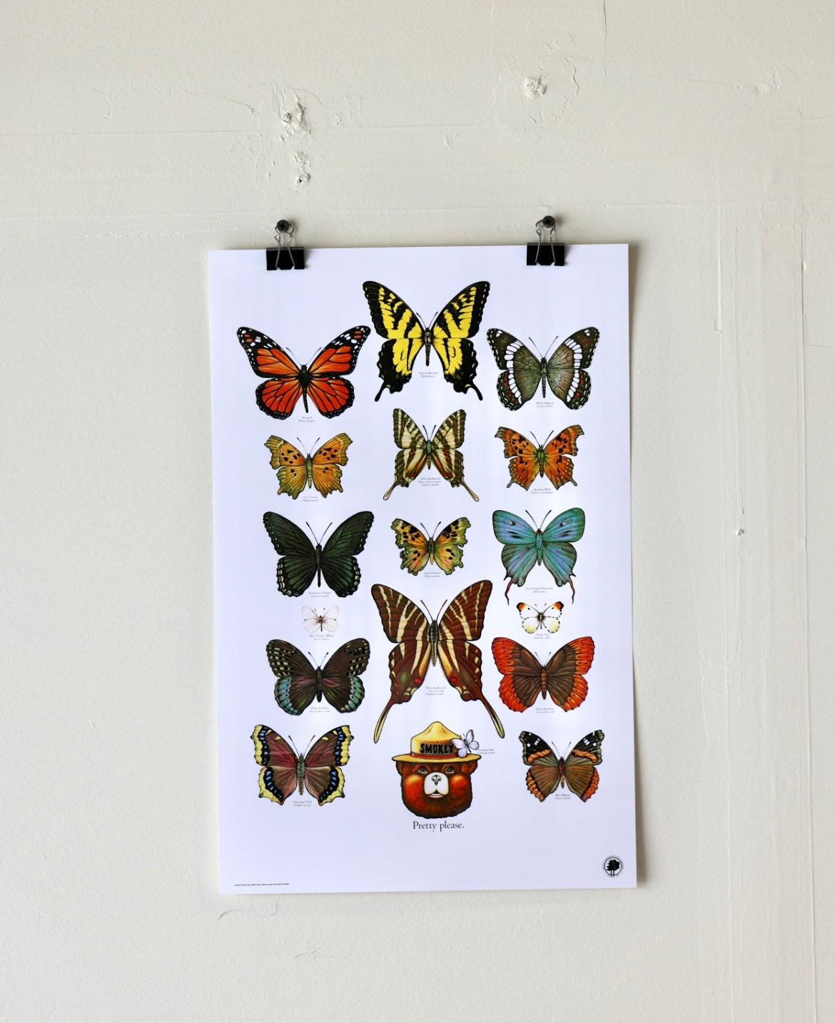 Smokey The Bear "Butterfly" Vintage Print