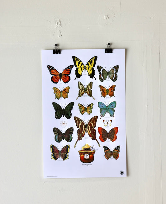 Smokey The Bear "Butterfly" Vintage Print